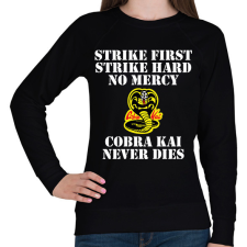 PRINTFASHION Cobra Kai never dies - Női pulóver - Fekete női pulóver, kardigán