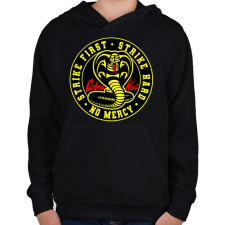 PRINTFASHION Cobra Kai - No Mercy - Gyerek kapucnis pulóver - Fekete gyerek pulóver, kardigán