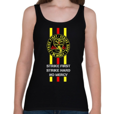 PRINTFASHION Cobra Kai - Strike first - Női atléta - Fekete női trikó