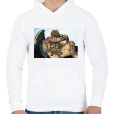 PRINTFASHION CoD König - Férfi kapucnis pulóver - Fehér férfi pulóver, kardigán
