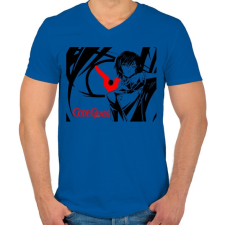 PRINTFASHION Code geass - Férfi V-nyakú póló - Királykék férfi póló