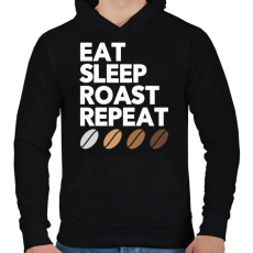 PRINTFASHION Coffe addict - Férfi kapucnis pulóver - Fekete