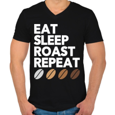 PRINTFASHION Coffe addict - Férfi V-nyakú póló - Fekete férfi póló