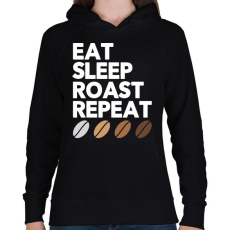 PRINTFASHION Coffe addict - Női kapucnis pulóver - Fekete