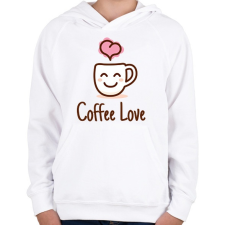 PRINTFASHION Coffe love - Gyerek kapucnis pulóver - Fehér gyerek pulóver, kardigán