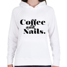 PRINTFASHION Coffee and Nails - Kávé és körmök - Női kapucnis pulóver - Fehér női pulóver, kardigán