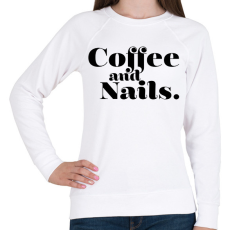 PRINTFASHION Coffee and Nails - Kávé és körmök - Női pulóver - Fehér