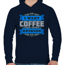 PRINTFASHION Coffee - Férfi kapucnis pulóver - Sötétkék férfi pulóver, kardigán