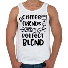 PRINTFASHION Coffee Friends - Férfi atléta - Fehér
