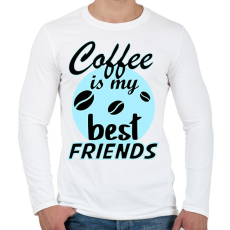 PRINTFASHION coffee friends - Férfi hosszú ujjú póló - Fehér