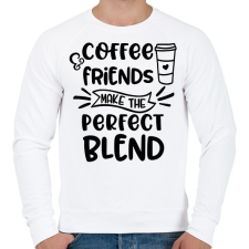PRINTFASHION Coffee Friends - Férfi pulóver - Fehér férfi pulóver, kardigán