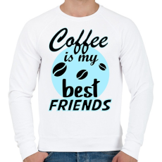 PRINTFASHION coffee friends - Férfi pulóver - Fehér
