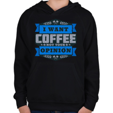 PRINTFASHION Coffee - Gyerek kapucnis pulóver - Fekete