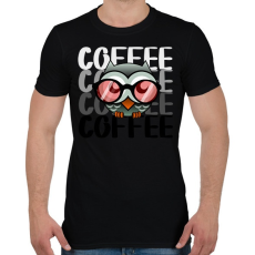 PRINTFASHION coffee owl - Férfi póló - Fekete