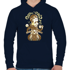 PRINTFASHION Coffee Racer - Férfi kapucnis pulóver - Sötétkék férfi pulóver, kardigán