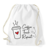 PRINTFASHION coffee_teach_repeat_2 (1) - Sportzsák, Tornazsák - Fehér