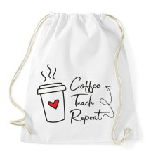 PRINTFASHION coffee_teach_repeat_2 (1) - Sportzsák, Tornazsák - Fehér tornazsák