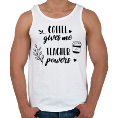 PRINTFASHION Coffee- Teacher - Férfi atléta - Fehér