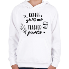 PRINTFASHION Coffee- Teacher - Gyerek kapucnis pulóver - Fehér gyerek pulóver, kardigán