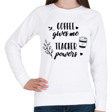 PRINTFASHION Coffee- Teacher - Női pulóver - Fehér női pulóver, kardigán