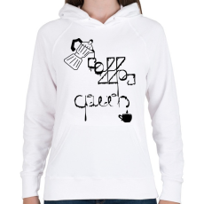PRINTFASHION CoffeeQueenBlack - Női kapucnis pulóver - Fehér
