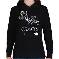 PRINTFASHION CoffeeQueenWhite - Női kapucnis pulóver - Fekete női pulóver, kardigán