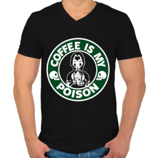 PRINTFASHION coffeismypoison - Férfi V-nyakú póló - Fekete