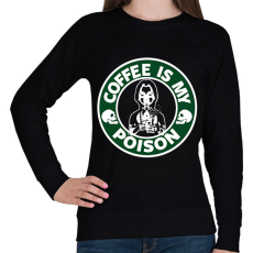 PRINTFASHION coffeismypoison - Női pulóver - Fekete