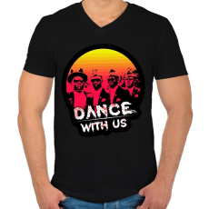 PRINTFASHION Coffin Dance - Férfi V-nyakú póló - Fekete