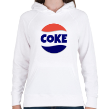 PRINTFASHION COKE - Női kapucnis pulóver - Fehér női pulóver, kardigán