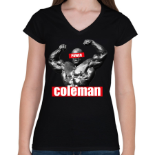 PRINTFASHION Coleman power - Női V-nyakú póló - Fekete női póló