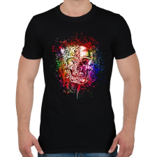 PRINTFASHION colored skull - Férfi póló - Fekete férfi póló
