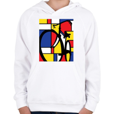 PRINTFASHION Colorful Bike - Gyerek kapucnis pulóver - Fehér