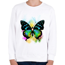 PRINTFASHION colorful butterfly - Gyerek pulóver - Fehér gyerek pulóver, kardigán