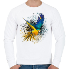 PRINTFASHION colorfullparot - Férfi pulóver - Fehér férfi pulóver, kardigán