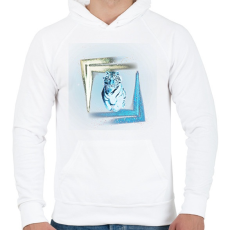 PRINTFASHION colorfulltiger - Férfi kapucnis pulóver - Fehér