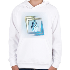 PRINTFASHION colorfulltiger - Gyerek kapucnis pulóver - Fehér gyerek pulóver, kardigán