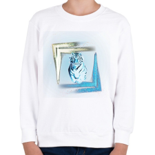 PRINTFASHION colorfulltiger - Gyerek pulóver - Fehér gyerek pulóver, kardigán