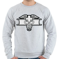 PRINTFASHION Combat Medic - Férfi pulóver - Sport szürke