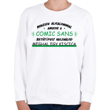 PRINTFASHION Comic Sans - Gyerek pulóver - Fehér gyerek pulóver, kardigán