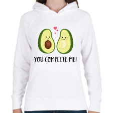PRINTFASHION Complete me! - Női kapucnis pulóver - Fehér női pulóver, kardigán