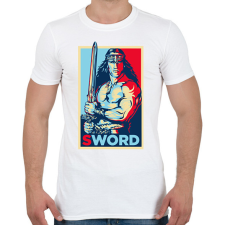 PRINTFASHION Conan Sword - Férfi póló - Fehér férfi póló