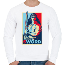 PRINTFASHION Conan Sword - Férfi pulóver - Fehér férfi pulóver, kardigán