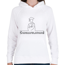 PRINTFASHION Congratulations! - Diplomás minta - Női kapucnis pulóver - Fehér női pulóver, kardigán