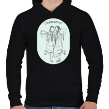 PRINTFASHION Congratulations! - Vonalas diplomás minta - Férfi kapucnis pulóver - Fekete női pulóver, kardigán