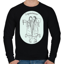 PRINTFASHION Congratulations! - Vonalas diplomás minta - Férfi pulóver - Fekete férfi pulóver, kardigán