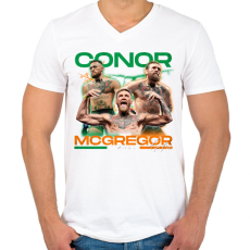 PRINTFASHION Conor McGregor - Férfi V-nyakú póló - Fehér