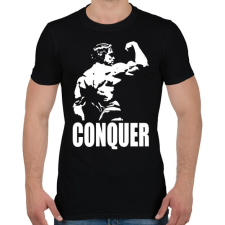 PRINTFASHION Conquer - Férfi póló - Fekete férfi póló
