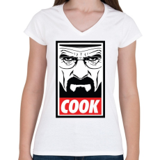 PRINTFASHION Cook - Női V-nyakú póló - Fehér