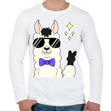 PRINTFASHION cool alpaca - Férfi hosszú ujjú póló - Fehér férfi póló